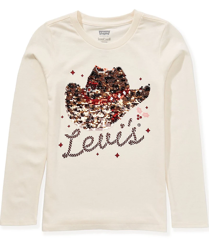 Levi's® Big Girls Hat Graphic Long Sleeve Top