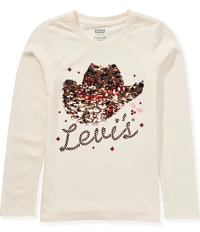 Levi's® Big Girls Hat Graphic Long Sleeve Top