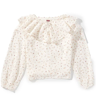 Levi's Big Girls Long Sleeve Ruffle Ditsy Top