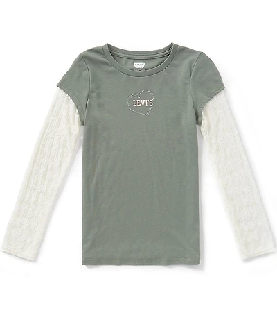 Levi's Big Girls Long Sleeve Twofer Knit Top