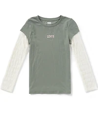 Levi's Big Girls Long Sleeve Twofer Knit Top