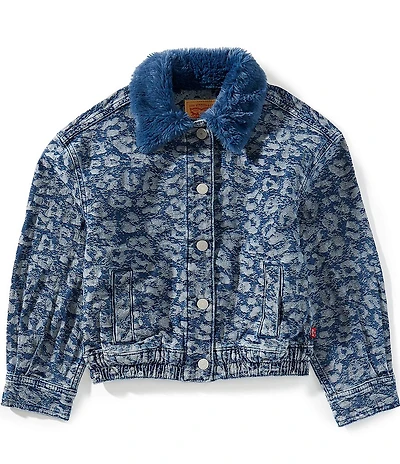 Levi's® Big Girls Oversized Fur Collar Boxy Trucker Jacket