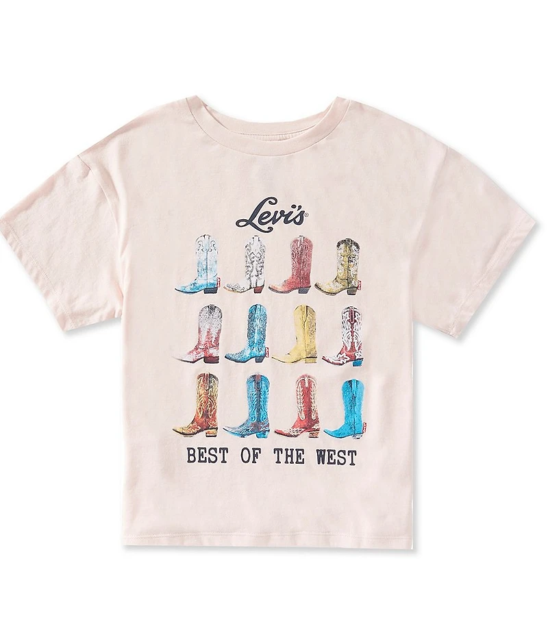 Levi's® Big Girls Short Sleeve Boots Oversized T-Shirt