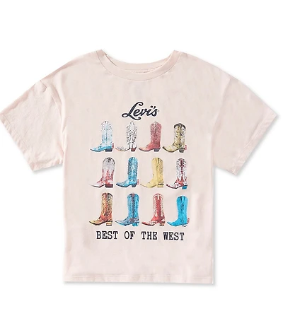 Levi's® Big Girls Short Sleeve Boots Oversized T-Shirt
