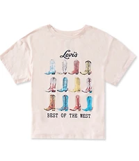Levi's® Big Girls Short Sleeve Boots Oversized T-Shirt