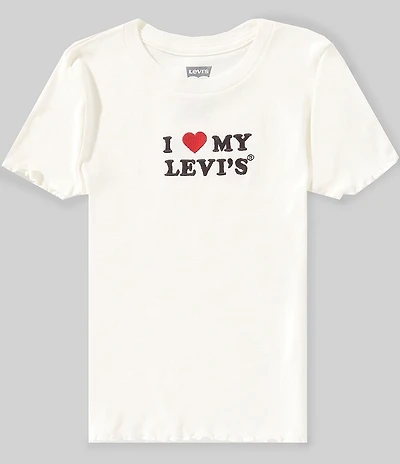 Levi's Big Girls Short Sleeve I Heart My Levi's Ribbed Top
