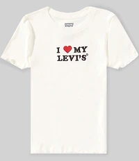 Levi's Big Girls Short Sleeve I Heart My Levi's Ribbed Top
