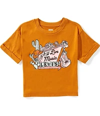 Levi's® Big Girls Short Sleeve Live Music Graphic Roll Cuff T-Shirt