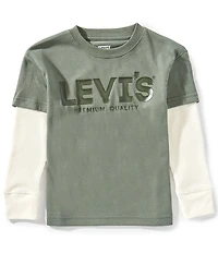 Levi's® Little Boys Long Sleeve Logo 2Fer T-Shirt