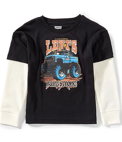 Levi's® Little Boys Long Sleeves Monster Truck 2Fer T-Shirt