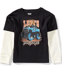 Levi's® Little Boys Long Sleeves Monster Truck 2Fer T-Shirt