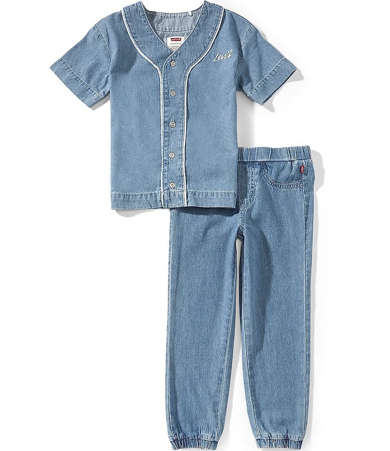 Levi's Little Boys Short Sleeve Baseball Tee & Matching Pants Set