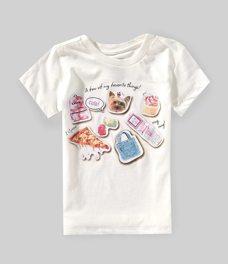 Levi's® Little Girls Crew Neck Short Sleeve Favorite Things T-Shirt