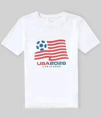 Life is Good Big Boys 250th American Flag Soccer Graphic T-Shirt
