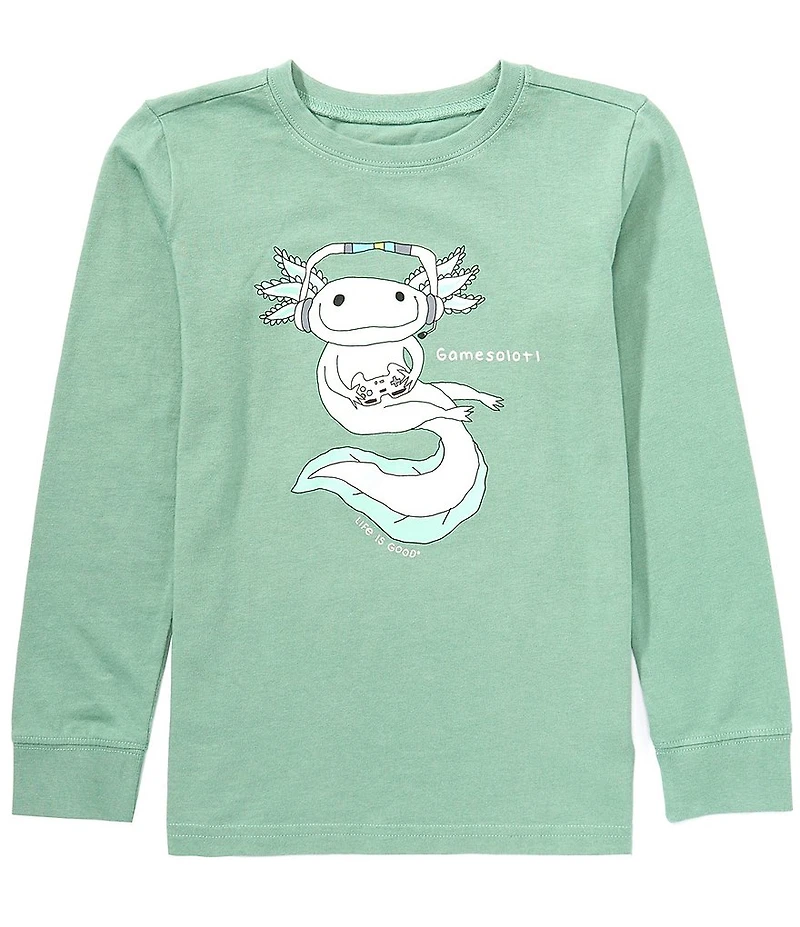 Life is Good Big Boys Long Sleeve Quirky Gamesolotl T-Shirt