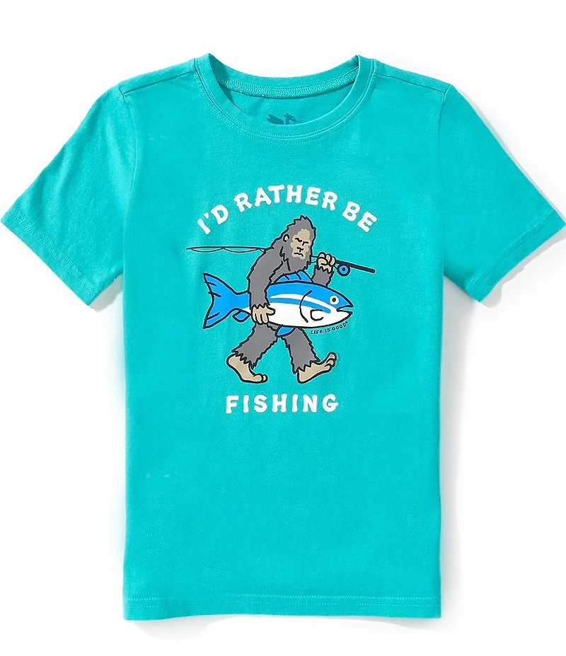 Life Is Good Big Boys Short Sleeve I'd Rather Be Fishing T-Shirt