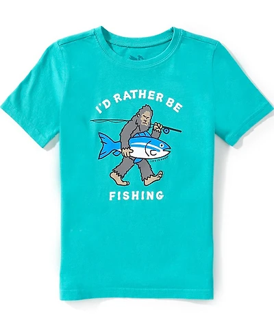 Life Is Good Big Boys Short Sleeve I'd Rather Be Fishing T-Shirt