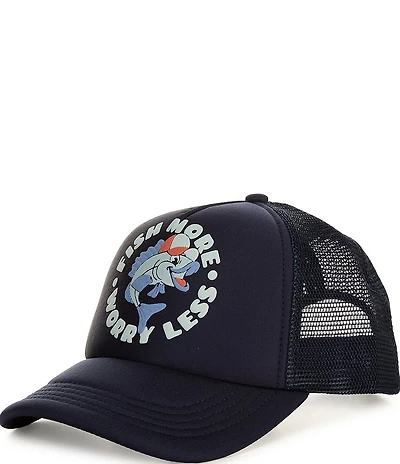 Life is Good Boys Trucker Fish More Worry Less Trucker Hat