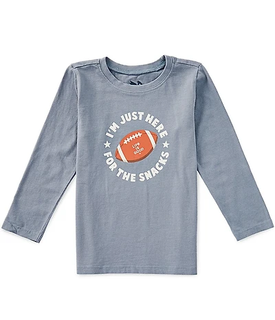 Life is Good Little Boys Long Sleeve Just Here For The Snacks T-Shirt