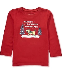 Life is Good Little Boys Long Sleeve Winter Wonderland T-Shirt