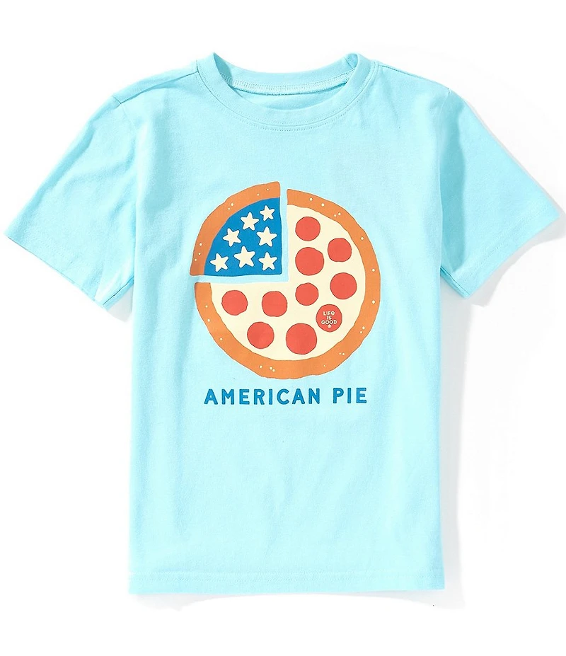 Life is Good Little Boys Short Sleeve Crusher American Pie Tee