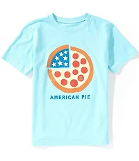 Life is Good Little Boys Short Sleeve Crusher American Pie Tee