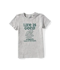 Life is Good Little Boys Short Sleeve Take it Outside Graphic Crusher™ T-Shirt