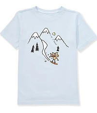 Life is Good Little/Big Boys Short Sleeve Graphic Ski Moose T-Shirt