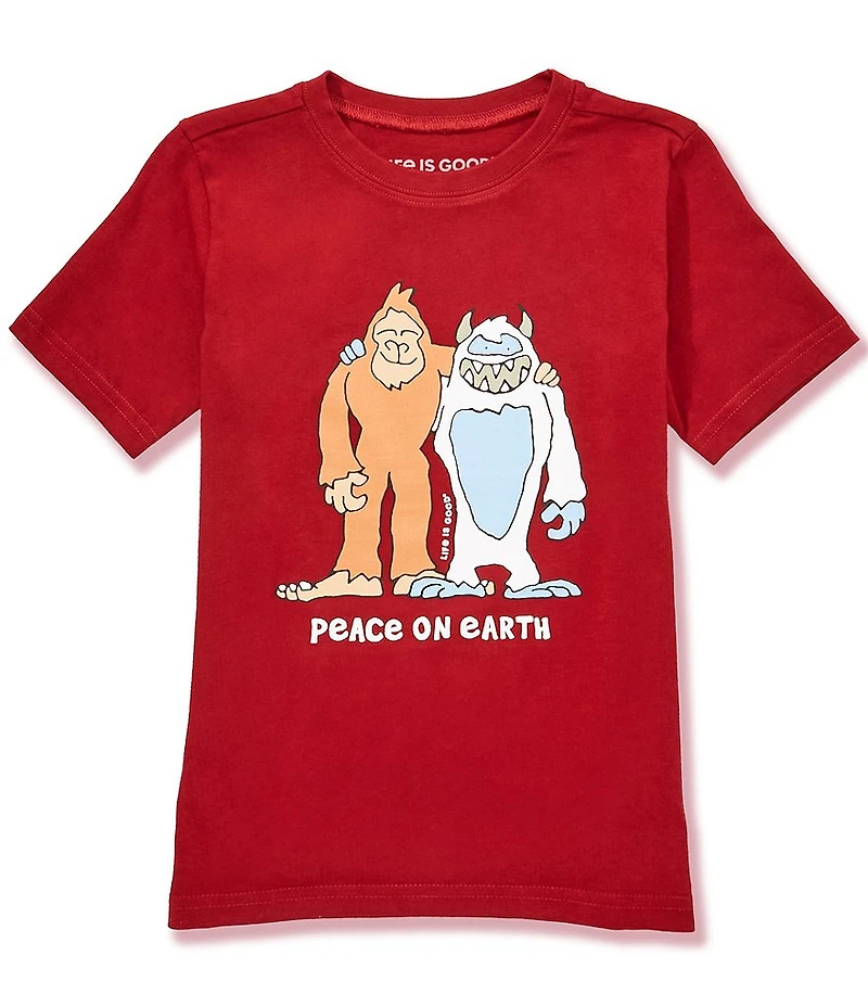 Life is Good Little/Big Boys Short Sleeve Peace On Earth T-Shirt