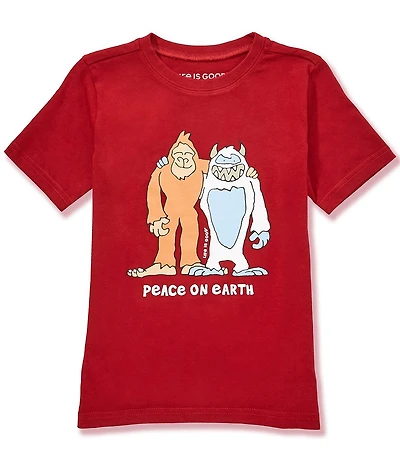 Life is Good Little/Big Boys Short Sleeve Peace On Earth T-Shirt