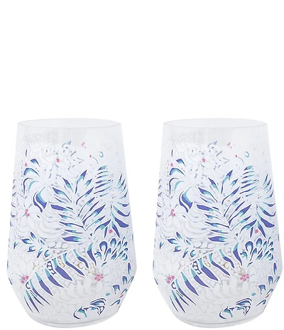 Lilly Pulitzer Summer Shorelines Wine Glass Set