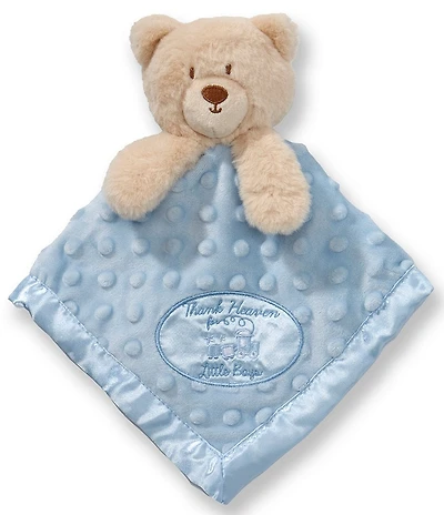 Little Me Baby Boys Bear Embroidered 'Thank Heaven for Little Boys' Satin Trim Plush Blanket