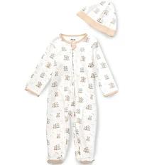 Little Me Baby Boys Cotton Long-Sleeve Bear-Printed Footed Coverall