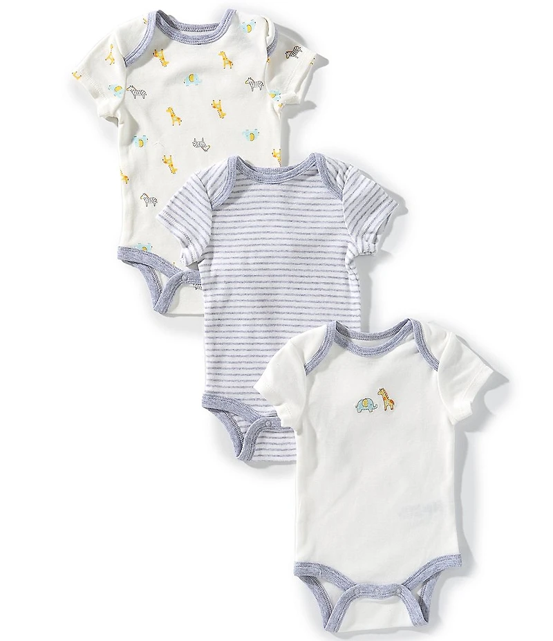Little Me Baby Boys Cotton Safari 3-Pack Bodysuit Set
