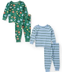 Little Me Baby Boys Football and Stripe Print 4-Piece Pajama Set