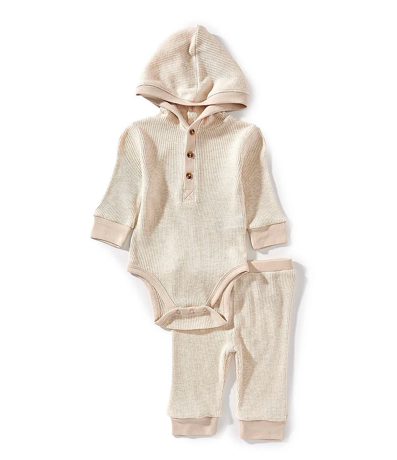 Little Me Baby Boys Long Sleeve Oatmeal Bodysuit Pant 2-Piece Set