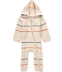 Little Me Baby Boys Long-Sleeve Thin-Striped Hooded Coverall