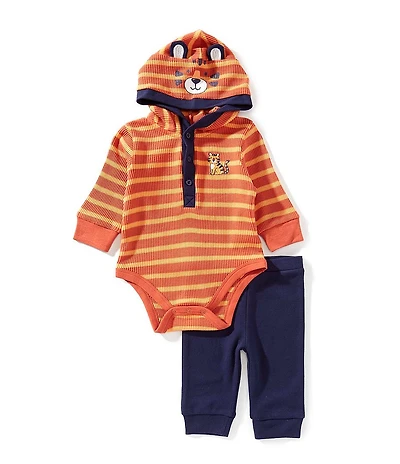 Little Me Baby Boys Long Sleeve Tiger Bodysuit And Matching Solid Pants 2-Piece Set