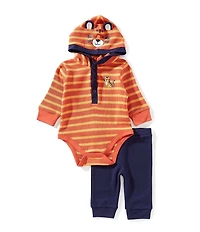 Little Me Baby Boys Long Sleeve Tiger Bodysuit And Matching Solid Pants 2-Piece Set
