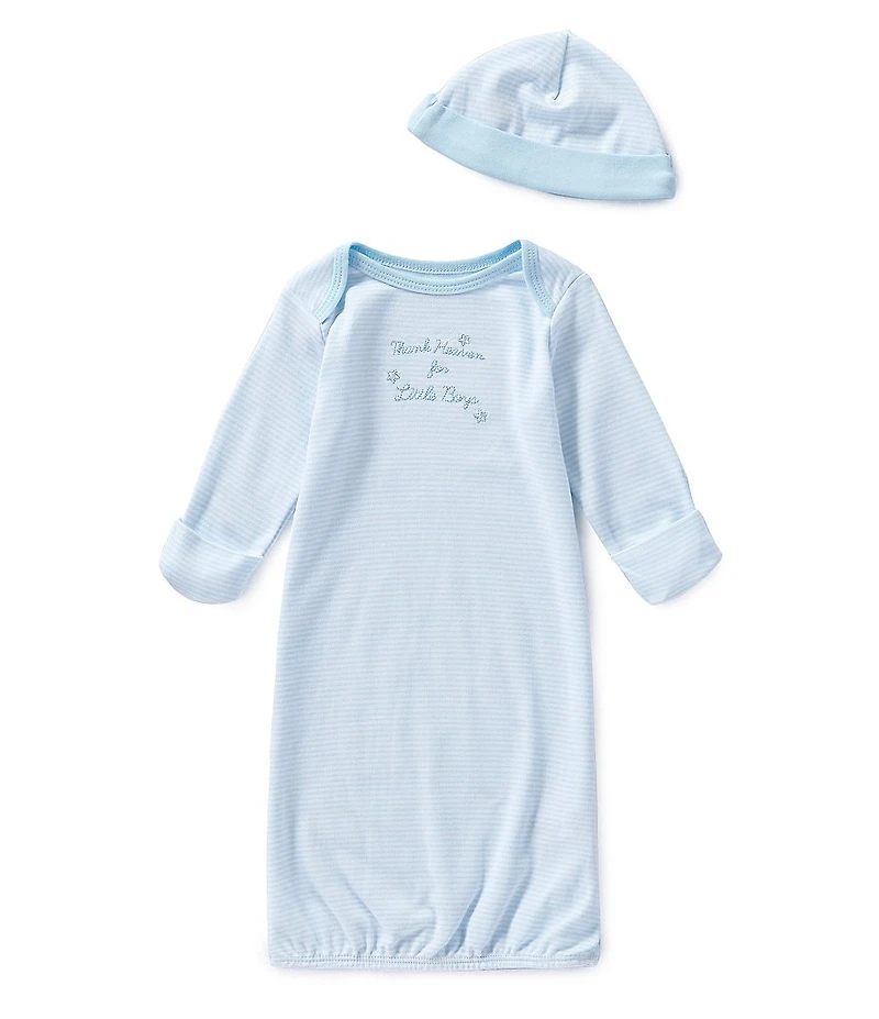 Little Me Baby Boys Thank Heaven for Little Boys Gown & Hat Set