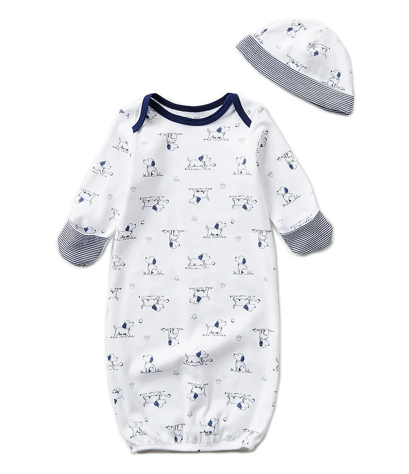Little Me Baby Boys Newborn Puppy Toile Printed Gown