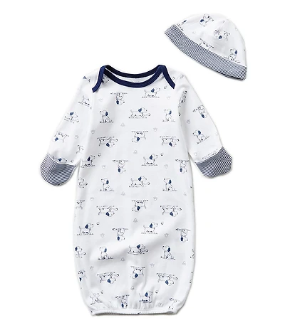 Little Me Baby Boys Newborn Puppy Toile Printed Gown