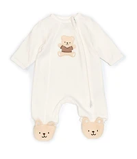 Little Me Baby Boys Gentle Bear Zip Footie Coverall