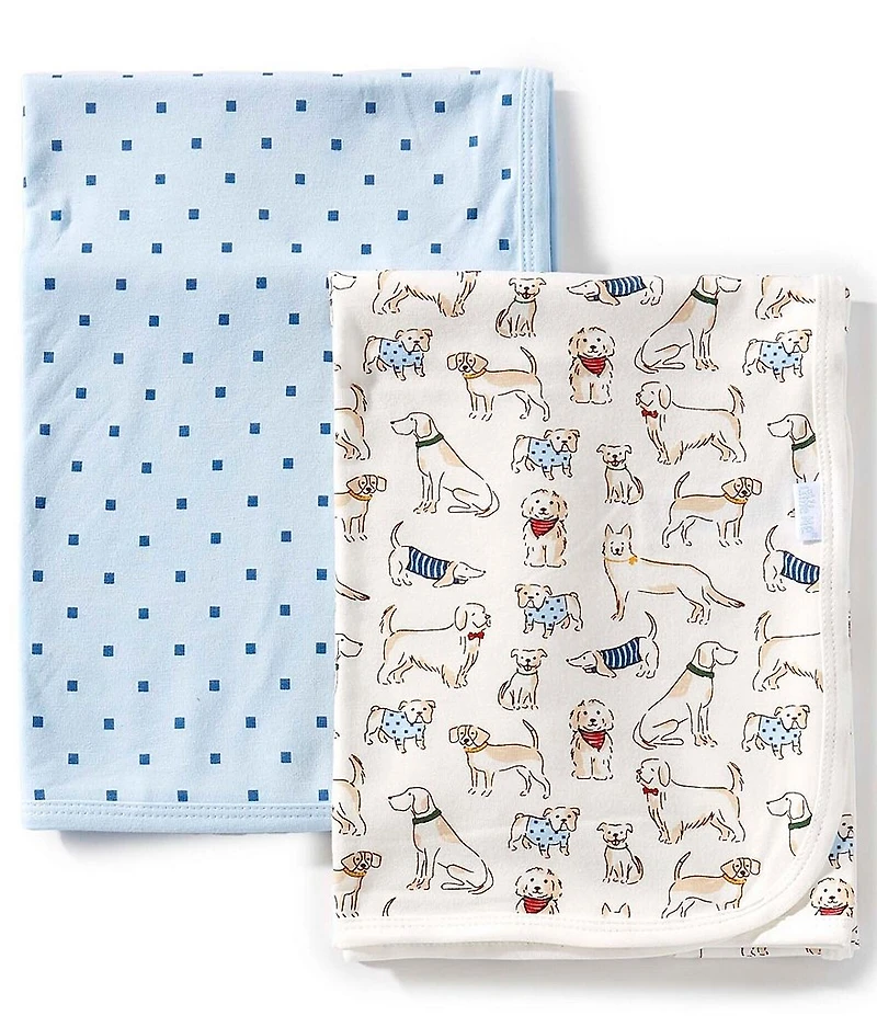 Little Me Baby Boys Pups Receiving Blanket 2-Pack