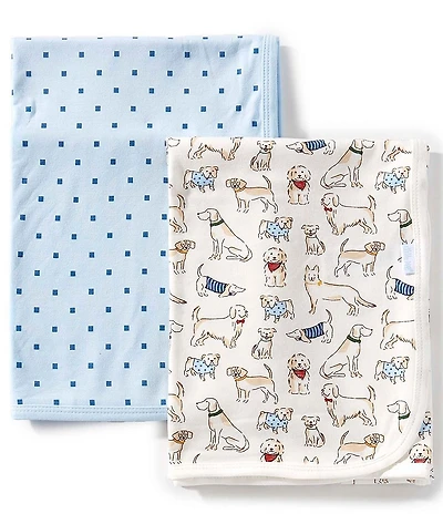 Little Me Baby Boys Pups Receiving Blanket 2-Pack