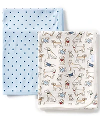 Little Me Baby Boys Pups Receiving Blanket 2-Pack