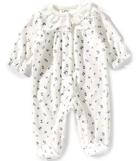 Little Me Baby Girl Tiny Floral Velour Footie