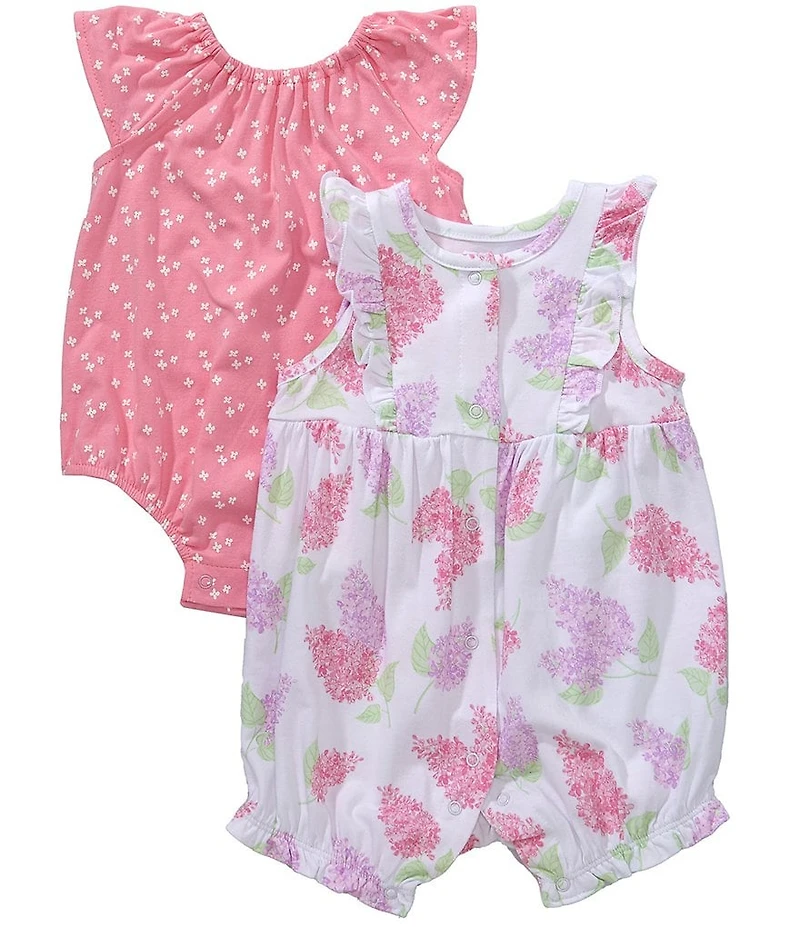 Little Me Baby Girls Bamboo Floral Print & Butterfly Print Bubble 2-Pack