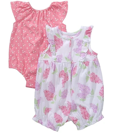 Little Me Baby Girls Bamboo Floral Print & Butterfly Print Bubble 2-Pack