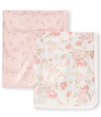 Little Me Baby Girls Floral Receiving Blanket 2-Pack